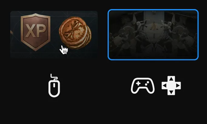 Illustrated demonstration of the difference between cursor and focus-based navigation.